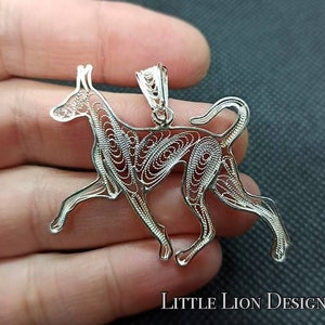 イビザンハウンド スターリングシルバーペンダント (/ピン ネックレス ブローチ フィグリー 犬 ゴールド ギフト)/
