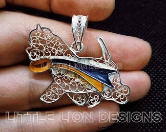 Sieraden West Highland White Terrier, Westie-hanger, West Highland White Terrier-broche, sterlingzilver, ontwerp kleine leeuw