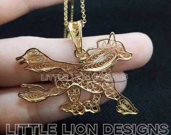 Chinese Crested pendant, Chinese Crested brooch,Chinese Crested silver, little lion design, pet parent gift,Chinese Crested gift, hairless.