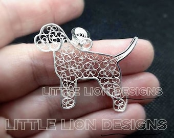 Lagotto Romagnolo-MADE TO ORDER 2-3 weeks - sterling silver necklace (/pin pendant gold vermeil filigree dog gift art)