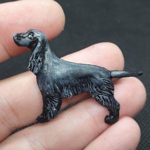 フィールドスパニエルのリアルなブローチ/ペンダント/ショークリップ（犬用ギフトショードッグの小さなライオンデザイン）/