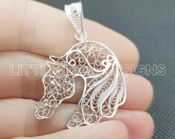 Horse sterling silver brooch,pendant,equine,horse head jewelry, horse art, equine jewelr