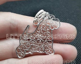 West highland white terrier sieraden, westie hanger, west highland white terrier broche, sterling zilver, kleine leeuw design