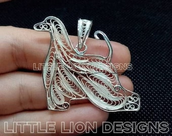 Afghan Hound-MADE TO ORDER 2-3 weeks-pendant brooch, Afghan Hound silver, little lion design, pet parent gift,Afghan Hound gift, sighthound.