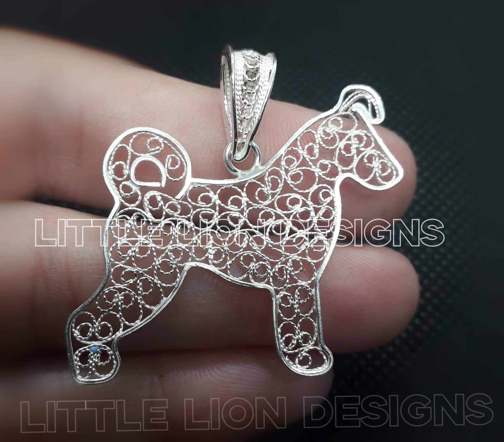 Pumi pendant, hungarian pumi brooch, pumi jewelry, pumi dog art,pumi silver