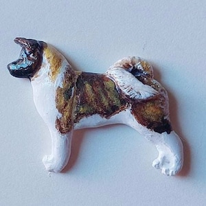 秋田犬リアルブローチ/ペンダント/ショークリップ（犬ギフト ショードッグ リトルライオンデザイン）/