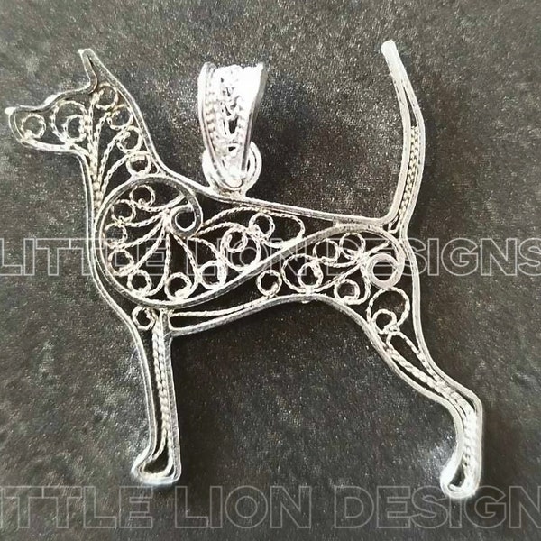 Thai Ridgeback-Anhänger Sterlingsilber/Gold, Anstecknadel, Hund