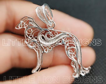 Silken Windhound sterling silver necklace, brooch