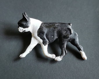 Boston terrier realistic brooch/clip (dog gift showdog little lion design)/