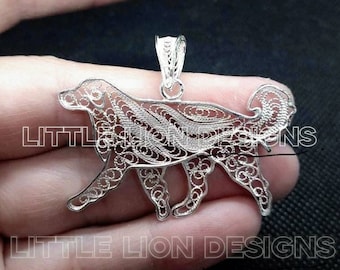 Hovawart-MADE TO ORDER 2-3 weeks-hovawart jewelry, pin,bmd pendant, brooch, little Lion Design.