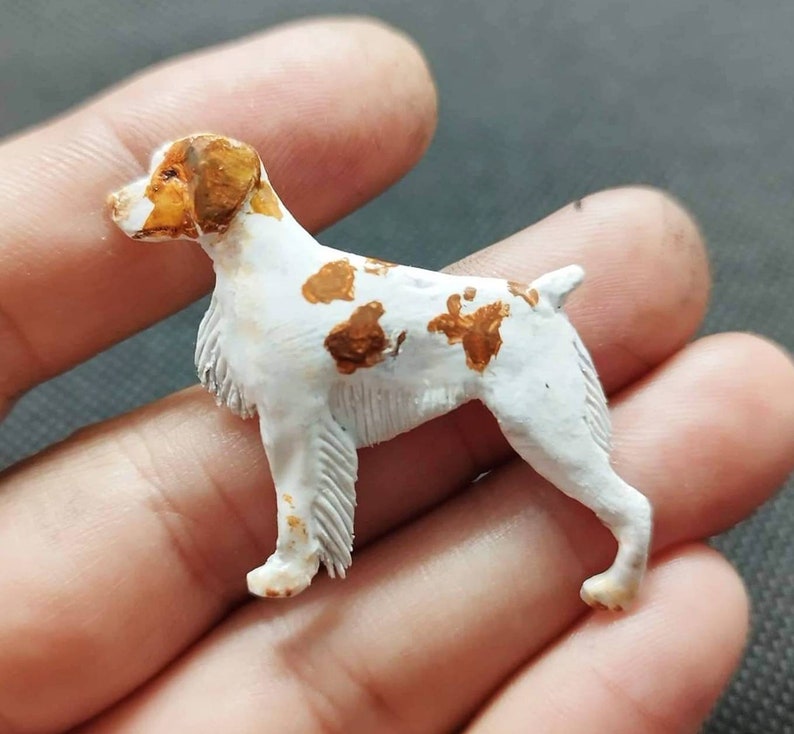 Brittany, epagneul Breton realistic brooch/pendant/showclip dog gift showdog little lion design/ image 1