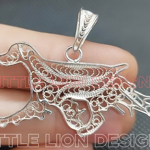 Brittany,epagneul breton sterling silver pin(/pendant necklace gold filigree dog art gift)/