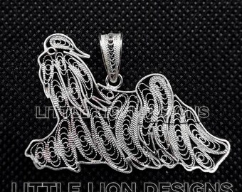 Shih tzu-MADE TO ORDER 2-3 weeks-sterling silver pendant, gold vermeil, necklace, brooch, little lion design