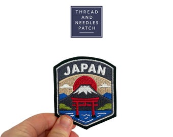 Japan Embroidered Patch, Mount Fuji Badge, Iron On Travel Applique, Japanese Souvenir Gift