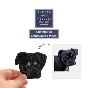 Custom pet embroidered iron on patch. Turn your pet into a iron on patch, Pet embroidery, embroidered patch. Pet lovers gift ideas