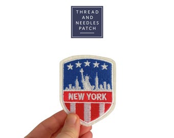 New York Iron on Patch, 3.5"  Embroidered Badge Statue of Liberty, American Travel Patch