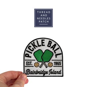Embroidered Pickleball Patch: Bainbridge Island Sports Patch