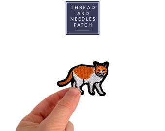 2.2" Ginger Cat Embroidered Iron-On Patch: Animal embroidered Badge