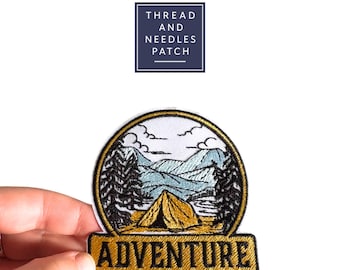 Adventure Iron-On Patch: Embroidered Camping & Hiking Badge
