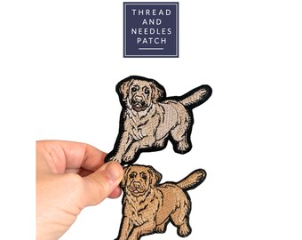 2" Labrador Embroidered Iron-On Patch, Dog Lover Gift.