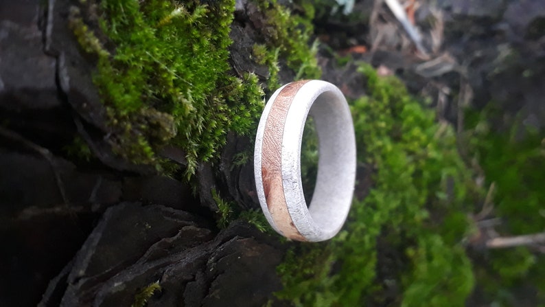 Elk Antler Ring Deer Antler And Wood Ring Elk Antler Ring With A Wooden Stripe