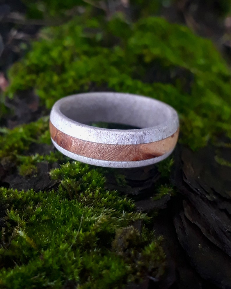 Elk Antler Ring Deer Antler And Wood Ring Elk Antler Ring With A Wooden Stripe