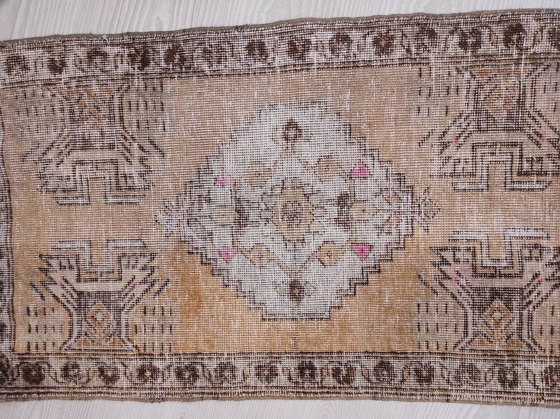 Small Vintage Rug Small Oriental Rug Small Turkish Rug Small Entry Rug Bathroom Rug Small Handmade Rug Orange Small Rug 1.6 x 2.8 ft