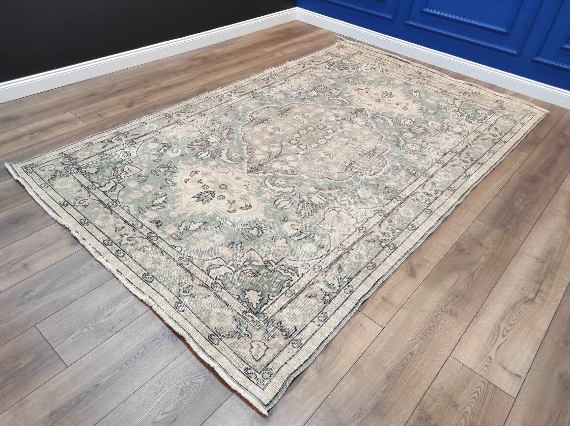 Pink Vintage Rug Pink Area Rug Oversize Rug Large Turkish Etsy