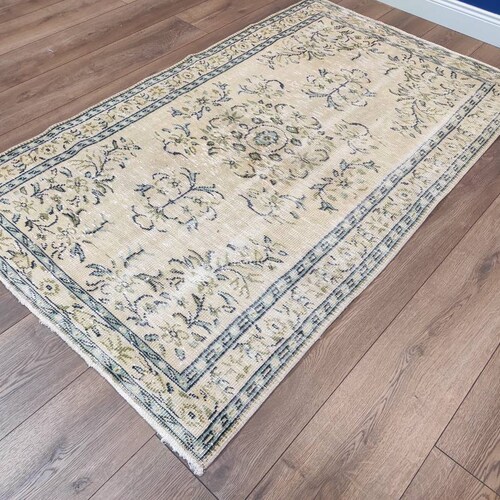 Boho Decorative Rug, Turkish Area shops Rug, Green Turkish Rug, Vintage Turkish Rug, Handmade Rug, Antique Turkish Rug, Home Desing, 4.1 x 6.7 ft
