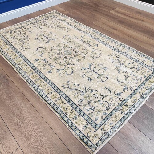 Boho Decorative Rug, Turkish Area shops Rug, Green Turkish Rug, Vintage Turkish Rug, Handmade Rug, Antique Turkish Rug, Home Desing, 4.1 x 6.7 ft