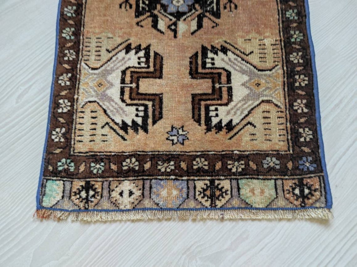 Kleiner brauner Teppich kleiner Vintage Teppich kleiner | Etsy
