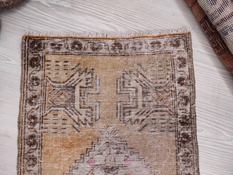 Small Vintage Rug Small Oriental Rug Small Turkish Rug Small Entry Rug Bathroom Rug Small Handmade Rug Orange Small Rug 1.6 x 2.8 ft