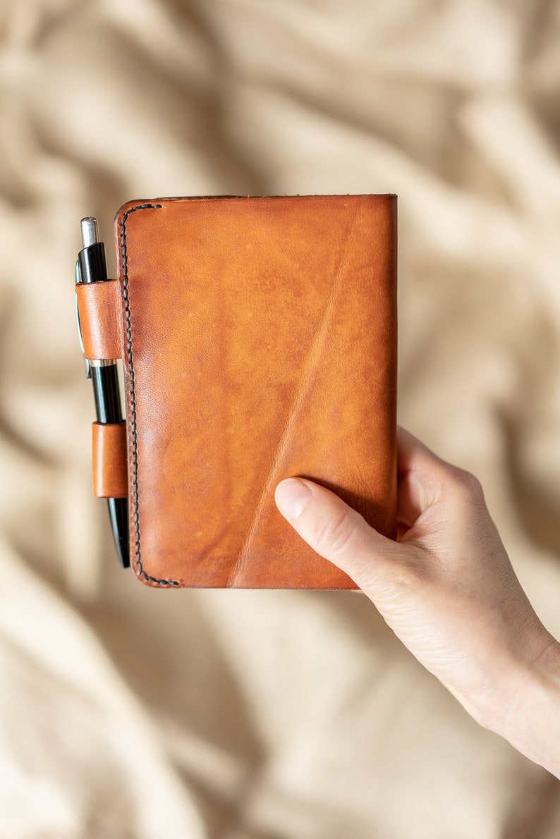 Handmade leather cover for Moleskine notebook. Etsy