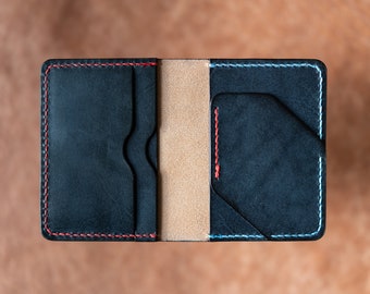 HandWoody natural genuine leather Wallet handmade for men brown