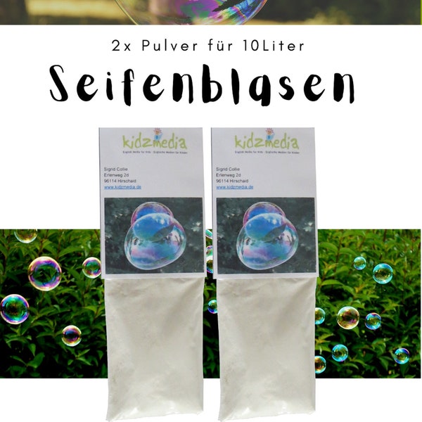 Kidzmedia - 10L Riesenseifenblasen Pulver für 2x5 L Seifenblasenlösung Seifenblasen Flüssigkeit Hochzeit Spiele Kinder