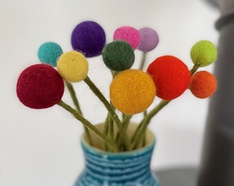 11 Filzblumen Regenbogen - Blumen aus Filz Blumenstrauß - Fair Trade - handgemacht Strauß Strauss