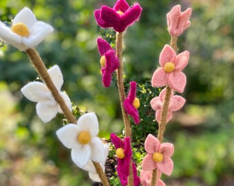 handgefilzte Filzblumen "einzelne Orchideen / Blütenzweige" - Blumen aus Filz - Fair Trade handgemacht