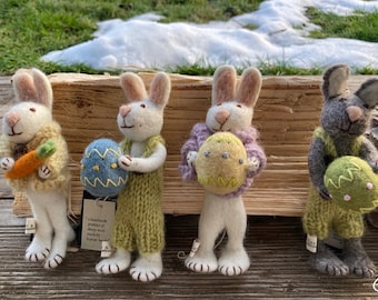 Easter bunny - rabbit - bunny (14 cm) Easter decoration - pendant made of felt, felt decoration Spring / Easter decoration - 1 piece, fair trade hand-felted