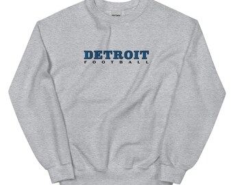 Detroit Football Embroidered Sweatshirt, Crewneck, Lions Football, Detroit Michigan, NFL Sweatshirt, Superbowl Sunday