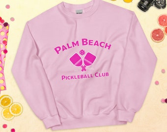 Palm Beach Pickleball Club Sweatshirt, Women's Apparel, Women's Sweatshirt, Pickleball Lover, Loungewear, Unique Gift for Mothers Day