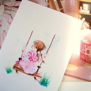 Carte simple aquarelle enfant
