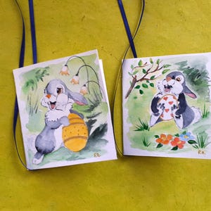 Duo van kinderpaasdubbelkaarten