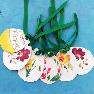 Etiquettes aquarelle déco œufs de Pâques