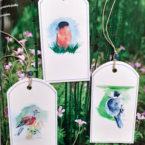 Etiquetas decorativas de pájaros de jardín