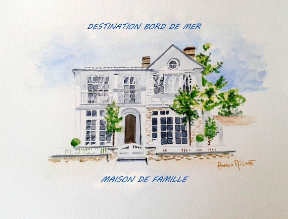Watercolor Reproduction Seaside Destination