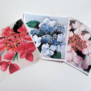 Cartes simples Hortensias aquarelle
