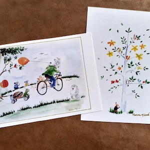 Cartes simples aquarelle déco enfants