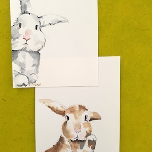 Cartes simples aquarelles originales lapins