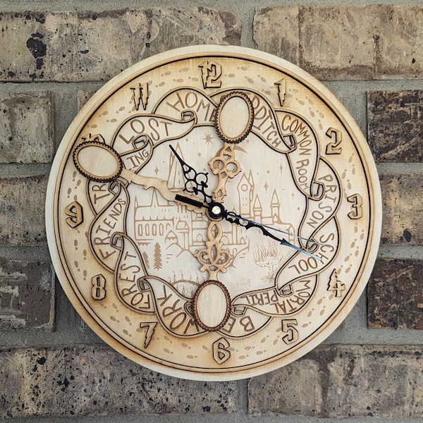 3D 3 Castle Enchanted Wizarding Family Wall Clock with 3 Magical Hands for Cherished Moments