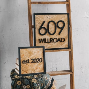 Established sign for house, Rectungular House Number Sign, Address Plaque, Family established sign, Address sign established